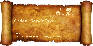 Ander Renáta névjegykártya